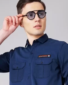 Men Light Blue Shirt